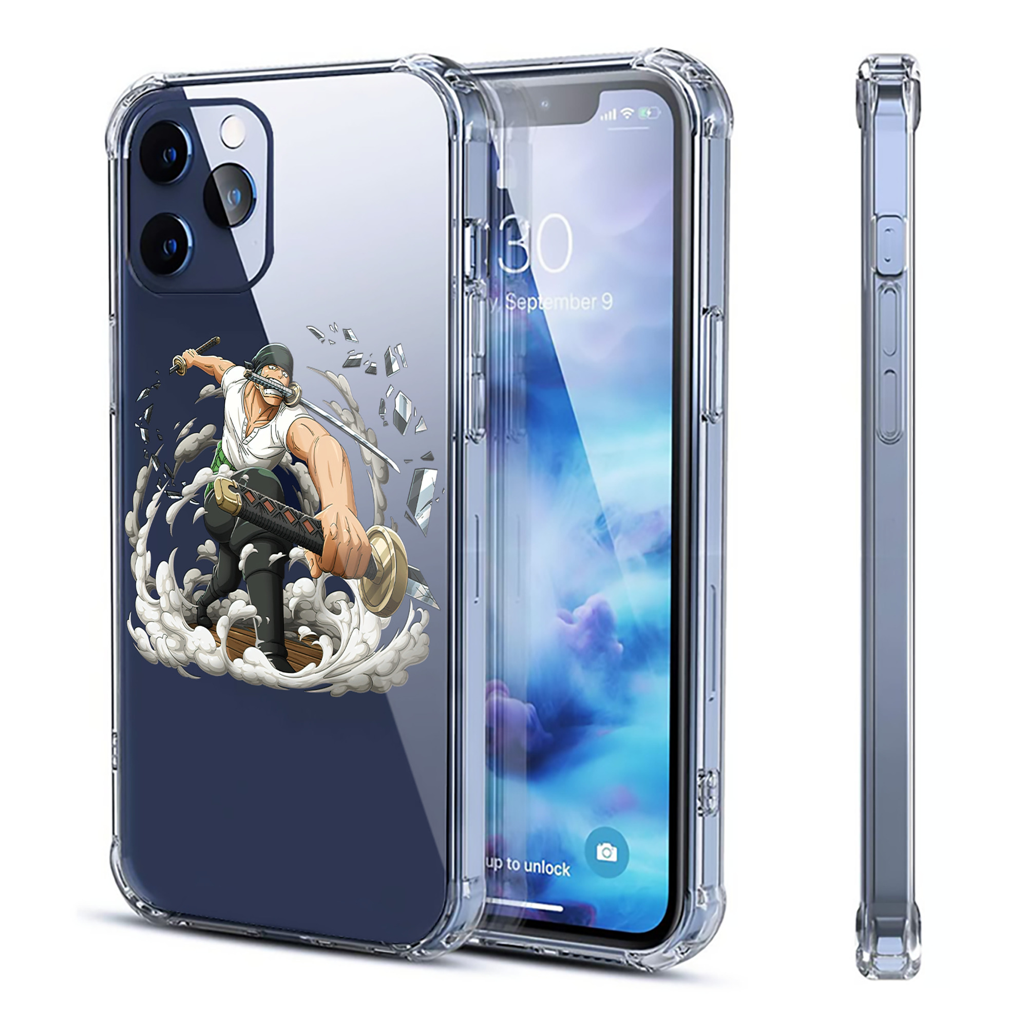 （画像用） ワンピース ロロノア・ゾロ ONE PIECE Roronoa Zoro 【iPhone 12シリーズ対応】透明スマホケース（クリアソフトケース）